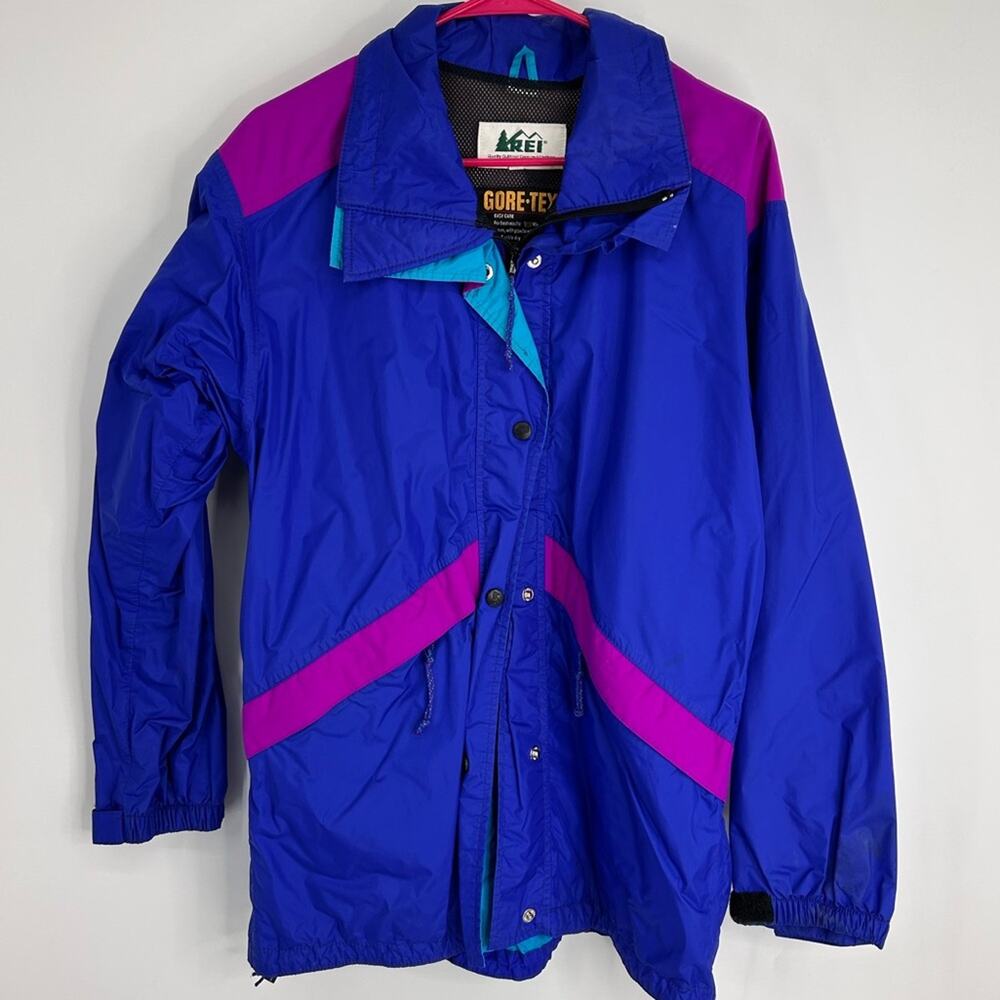 Rei Vintage Color Block Wind Breaker Gore Tex Size 10